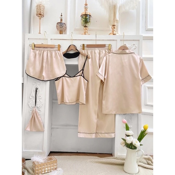 Manuela 6pcs Satin Pajama Set - Picture 2 of 6